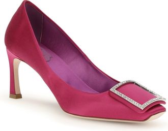 Roger Vivier Womens Pumps Trompette D&eacute;collet&eacute;s Satin Fuchsia Medium Upper: Fabric High Heel Shoes