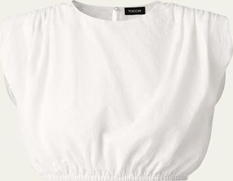 Toccin Sirelle Linen-Cotton Crop Top