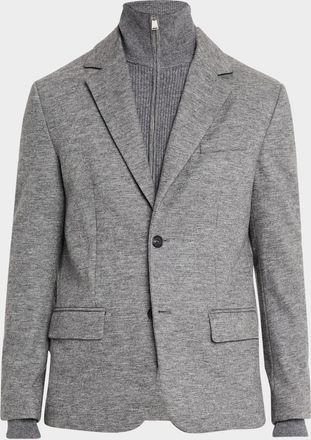 SIMKHAI Mens Tristen Single-Breasted Wool Blazer