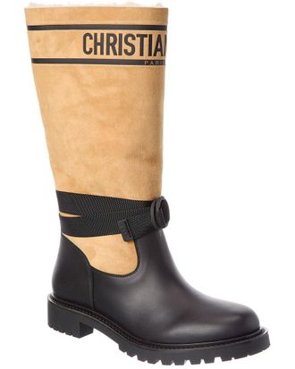 Dior D-Major Suede & Leather Knee-High Boot