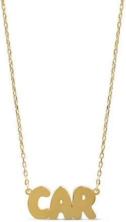 SHYMI Bubble Letter Script Pendant Necklace in Gold at Nordstrom