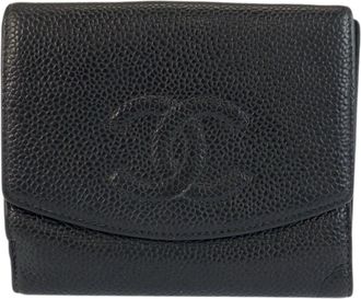 Chanel Black Leather Coin Purse/Coin Case (Pre-Owned)