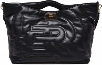 Ermanno Scervino Black Polyurethane Quilted Handbag