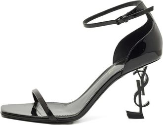 Saint Laurent Sandali Opyum con tacco scolpito - Nero