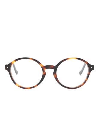 Very French Gangsters Bril met rond montuur en sterdetail - Bruin