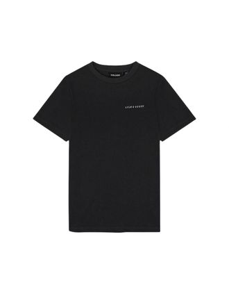 Lyle & Scott Mens Lyle & Scott Embroidered Logo Saddle Black T Shirt - Size: 40
