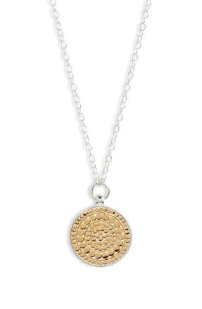 Anna Beck Reversible Two-Tone Medallion Pendant Necklace in Two Tone at Nordstrom