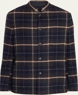 Massimo Alba Mens Wool-Cashmere Plaid Blazer