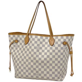 Louis Vuitton White Damier Azur Shoulder Bag Tote Bag (Pre-Owned)