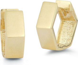 Ember Fine Jewelry 14K Gold Octogon Huggies