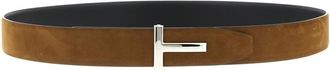 Tom Ford Brown Reversible Textured Belt
