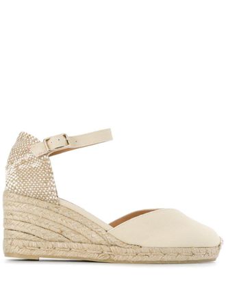Castaner espadrille wedges - women - Calf Leather/Rubber/Fabric - 36 - Neutrals