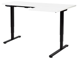 Beliani Escritorio regulable de derivado de madera negro
