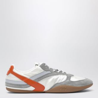 Miu Miu Sneakers Gymnasium Talco/Papaya in tessuto tecnico e suede
