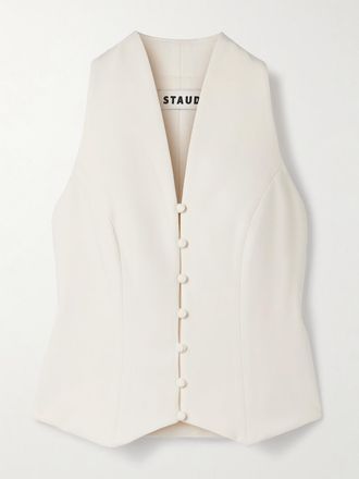 Staud Gilet In Crêpe Stella - Ecru