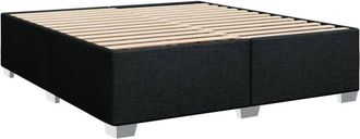 vidaXL Cama Sin Colch&oacute;n Tela Negro 200x200 Cm Vidaxl