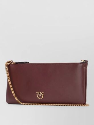 Pinko love bag flat leather shoulder bag