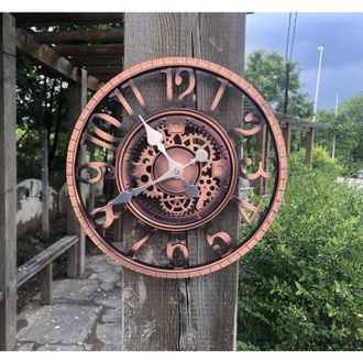 OEM Reloj De Jard&iacute;n Retro Grande - Resistente A La Intemperie - Reloj De Ba&ntilde;o - Decoraci&oacute;n Vintage - Sin Tictac - Crezuo
