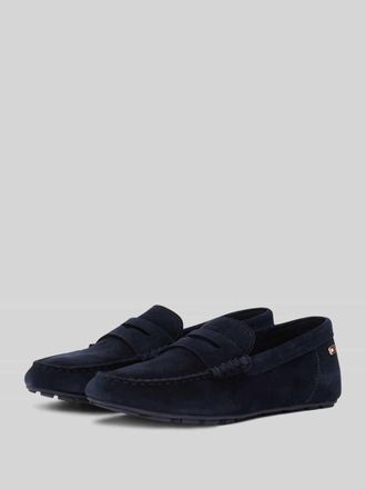 Tommy Hilfiger Mokassins aus Veloursleder in Dunkelblau, Gr&ouml;&szlig;e 37
