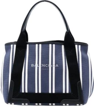 Balenciaga Pre-owned Tote Bags, female, Multicolor, Size: ONE SIZE Pre-owned Navy Cabas S
