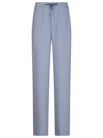 Herno Light Blue Trousers With Grosgrain Drawstring And Side Pockets