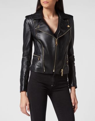 Philipp Plein Leren Motorrijder