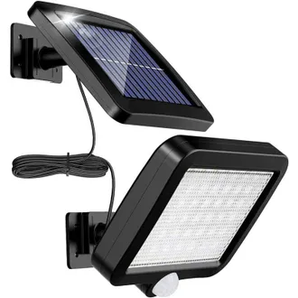 OEM Lampada Solare Da Esterno A 56 Led Con Sensore Di Movimento, Angolo Di Illuminazione 120&deg;, Impermeabile Ip65, Con Cavo Da 5 M [classe Energetica A++]
