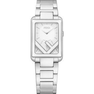Fendi Run Away Rectangle Bracelet Watch, 22.5mm x 32mm in Silver at Nordstrom Rack