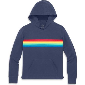 primary Adult Rainbow Banner T-Shirt Hoodie in Sunwashed Navy Rainbow Banner at Nordstrom, Size Xx-Large