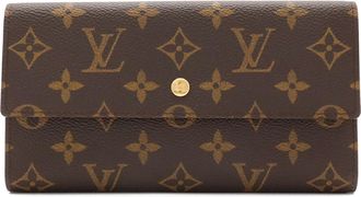 Louis Vuitton Brown Monogram Canvas Long Wallet (Tri-Fold) (Pre-Owned)
