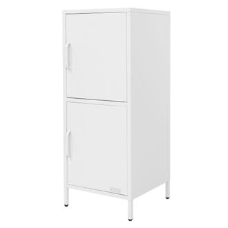 ML Design Archivador de oficina 40x101,5x40cm en acero blanco con 2 puertas