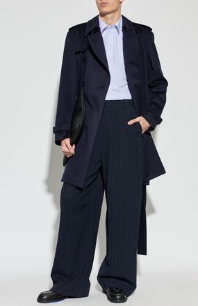 Burberry Cashmere Trench Coat Hastings, Mens, Navy Blue