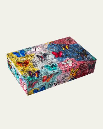 Hunt Slonem Butterflies & Guardians Lacquer Box