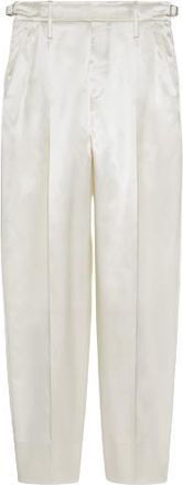 Gucci White Satin Tailored Trousers Size S