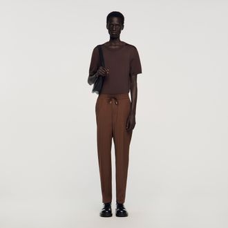 Sandro Elasticated straight-leg trousers