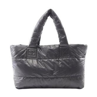 Chanel Pre-owned Tote Bags, female, Black, Size: ONE SIZE Pre-owned Vintage Nylon Tote Bag
