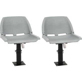 vidaXL Asientos Plegables De Barco Sin Coj&iacute;n Gris 4 Uds 48x51x41 Cm Vidaxl