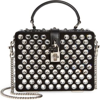 Dolce & Gabbana Crystal Embellished Box Bag in Black at Nordstrom