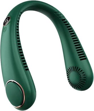 OEM Ventilador De Cuello Recargable Por Usb - Sin Aspas, 3 Velocidades, Pantalla Digital, Refrigeraci&oacute;n Personal Para El Hogar Y La Oficina - Vegetal