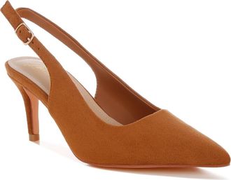 London Rag Theobs Pointed Toe Slingback Pump in Tan at Nordstrom Rack, Size 7.5