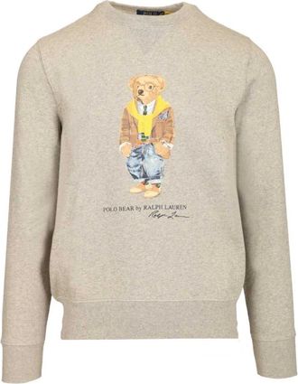 Polo Ralph Lauren Hoodies & sweatvesten, Heren, Grijs, XL, Katoen, Bear Fleece Sweatshirt