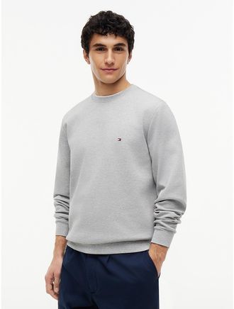 Tommy Hilfiger Mens TH Performance Intechno Knit Sweatshirt - Light Grey Heather - XL