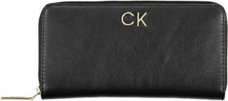 Calvin Klein Stijlvolle RFID-veilige Portemonnee met Contrasten - Dames - Portefeuilles - Zwart - ONE Size - Polyester - Accessoires