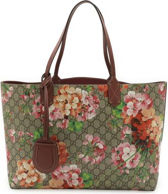 Gucci Gg Blooms Beige Pink Multi-Color Gg Supreme Leather Shoulder Bag Tote Bag (Pre-Owned)