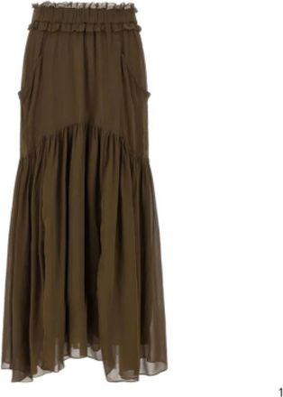 Isabel Marant Bloemige bohemian chic rok - Dames - Maxi Rokken - Groen - M - Rokken