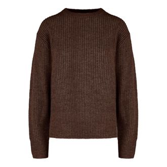 Bomboogie Jersey de cuello redondo acanalado - Knitwear - Mujer - Marr&oacute;n - L