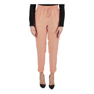 Kiton Regular Geometric Pants - Dames - Vrijetijds broeken - Roze - S - Leer - Broeken
