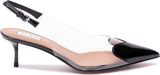 Alaia Le Coeur Slingbacks In Patent Lambskin