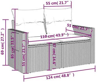 vidaXL Set De Sof&aacute;s De Jard&iacute;n Con Cojines 9 Pzas Rat&aacute;n Sint&eacute;tico Beige Vidaxl