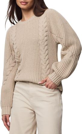 Splendid Sophie Mixed Stitch Cotton Blend Sweater in Light Camel Beige at Nordstrom, Size X-Small